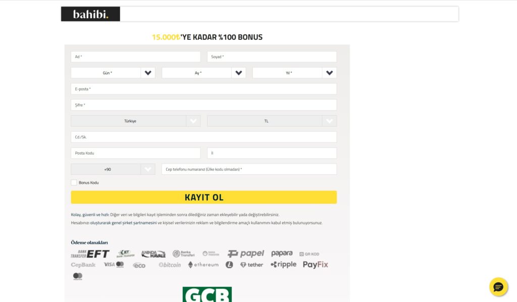 bahibi kayıt